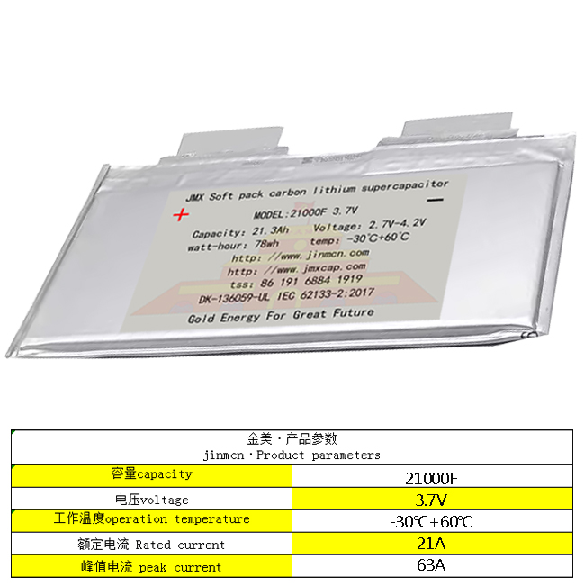 软包型超级电容器21AH